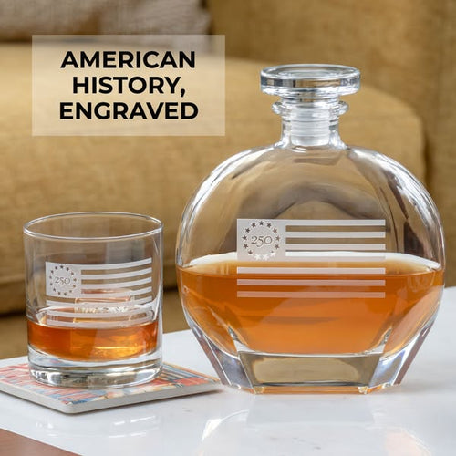 🔥AcouStle AMERICA250™| WHISKEY DECANTER AND ROCKS GLASSES( 🎁Free wooden Gift Box)